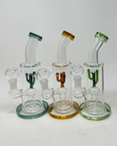 8 Inch Cactus Perc Bend Water Pipe